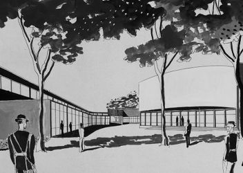 Tegning til Landsutstillingen 1940.