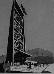 Tegning til Landsutstillingen 1940.