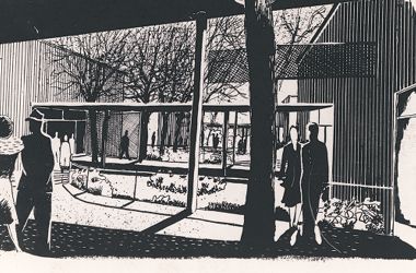 Tegning av Landsutstillingen 1940.