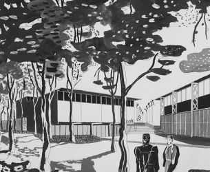 Tegning til Landsutstillingen 1940.